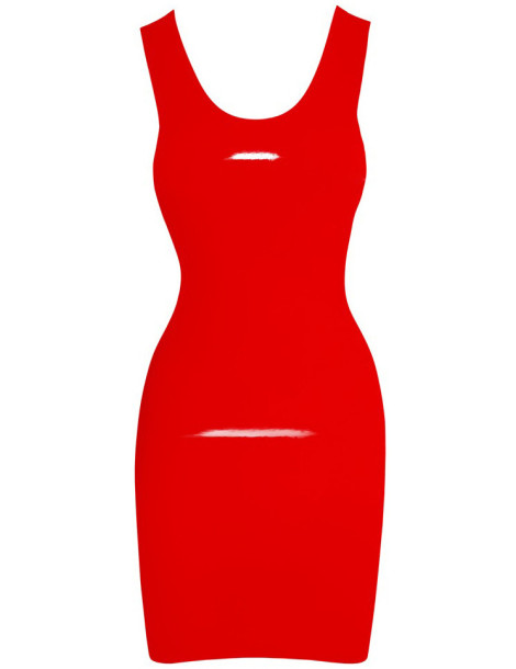 Červené latexové minišaty , LATE X