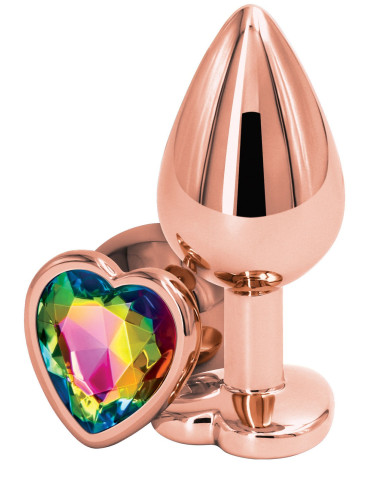 Hliníkový anální kolík se srdíčkem Rear Assets Rose Gold M , NS Novelties