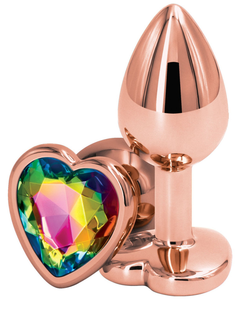 Hliníkový anální kolík se srdíčkem Rear Assets Rose Gold S , NS Novelties