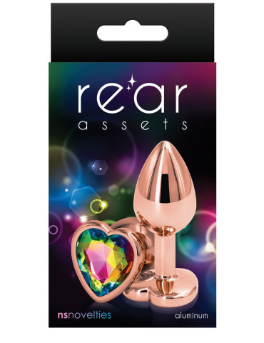 Hliníkový anální kolík se srdíčkem Rear Assets Rose Gold S , NS Novelties