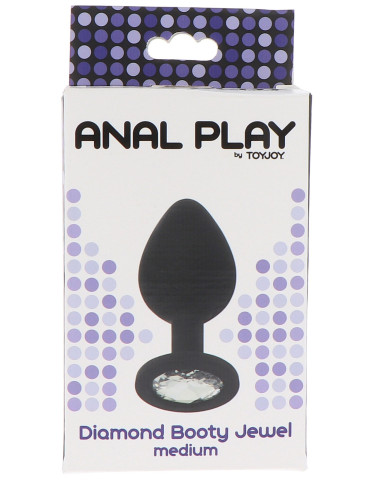 Anální šperk ze silikonu s čirým krystalem Anal Play Medium , TOYJOY