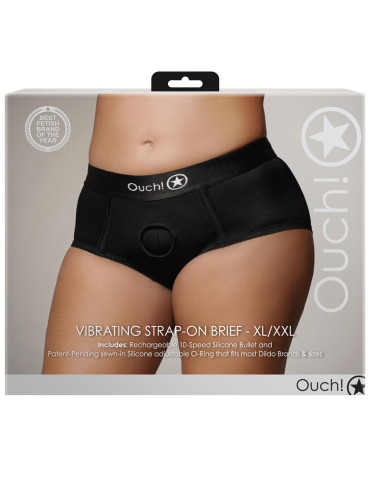 Univerzální strapon kalhotky + vibrační patrona Ouch!