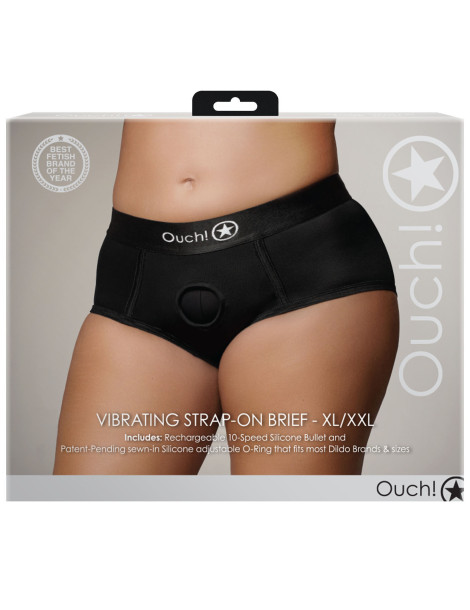Univerzální strapon kalhotky + vibrační patrona Ouch!