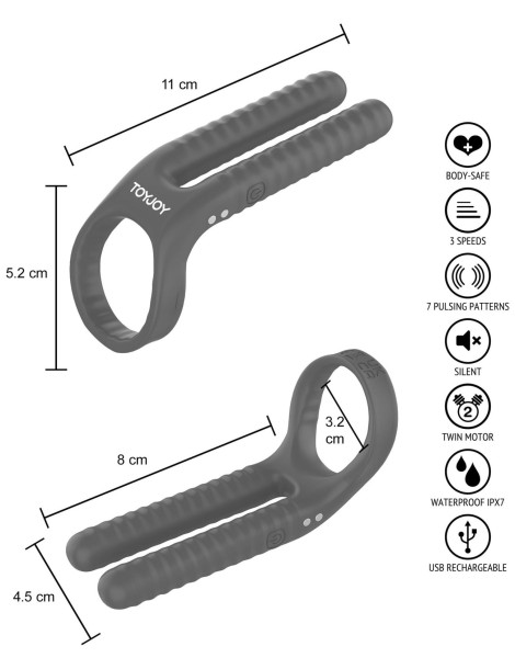 Vibrátor pro páry s kroužkem na penis FUSHION , TOYJOY