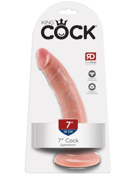 Realistické dildo s přísavkou King Cock 7" , Pipedream (18 cm)