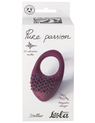 Nabíjecí vibrační erekční kroužek Pure Passion Stellar Wine Red , Lola Games