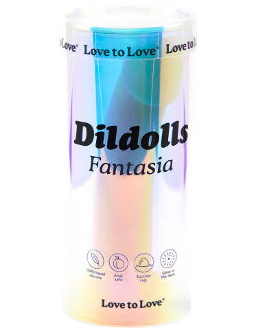 Světélkující silikonové dildo s přísavkou Dildolls Fantasia , Love to Love