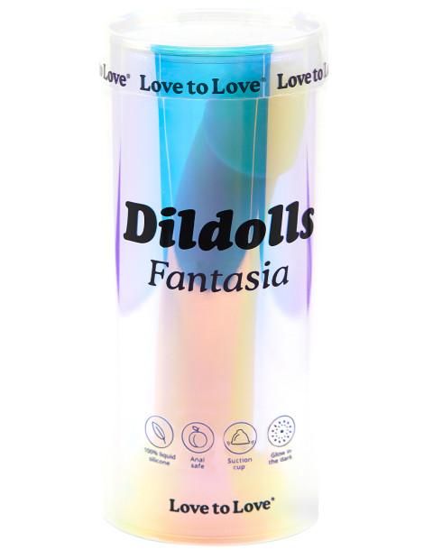 Světélkující silikonové dildo s přísavkou Dildolls Fantasia , Love to Love