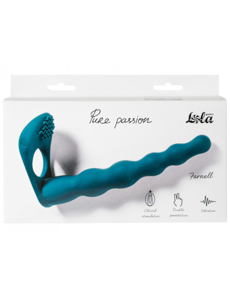 Vibrační kroužek na penis s dildem Pure Passion Farnell , Lola Games