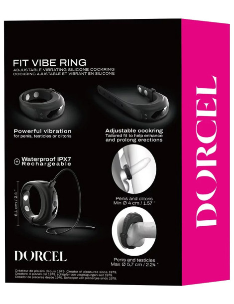 Nastavitelný vibrační erekční kroužek Fit Vibe Ring , Dorcel