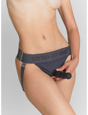 Strapon tanga se 2 O,kroužky Unique , Strap,On,Me (grey)