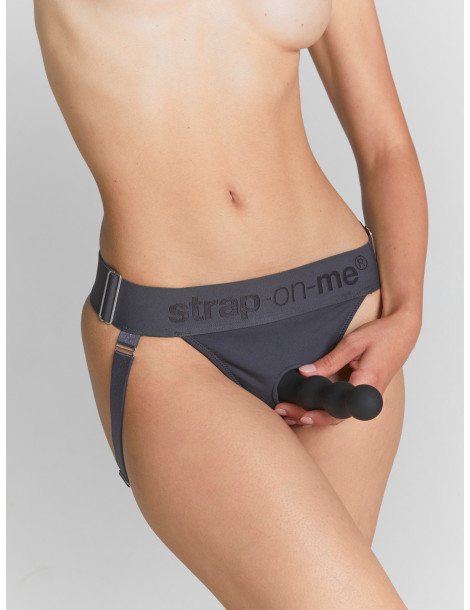 Strapon tanga se 2 O,kroužky Unique , Strap,On,Me (grey)