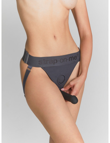 Strapon tanga se 2 O,kroužky Unique , Strap,On,Me (grey)