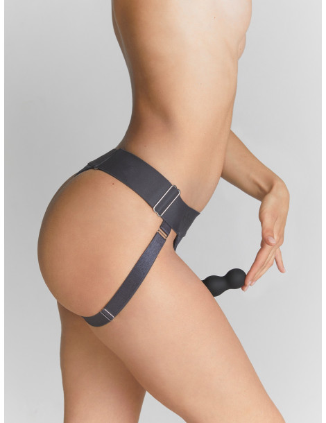 Strapon tanga se 2 O,kroužky Unique , Strap,On,Me (grey)