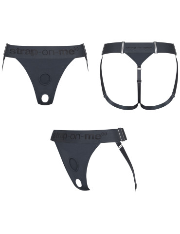 Strapon tanga se 2 O,kroužky Unique , Strap,On,Me (grey)
