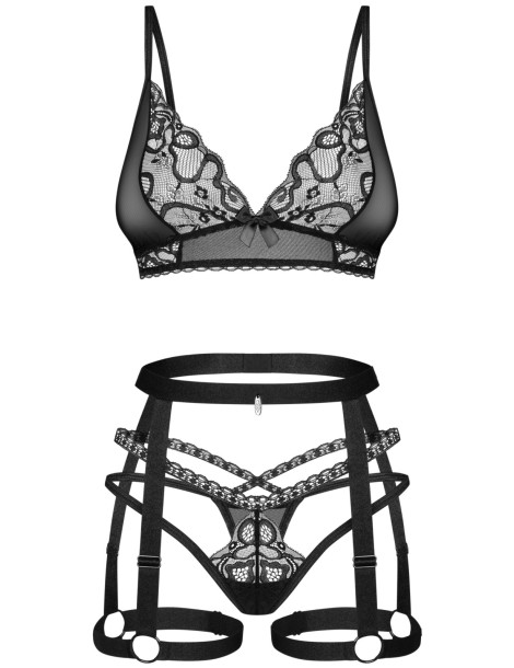 Trojdílný set krajkového prádla Blomentis , Obsessive
