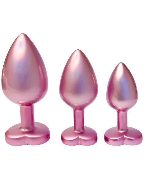 Sada análních kolíků se srdíčkem Pearl Pink Plug Set , Dream Toys
