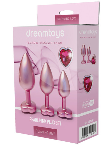 Sada análních kolíků se srdíčkem Pearl Pink Plug Set , Dream Toys