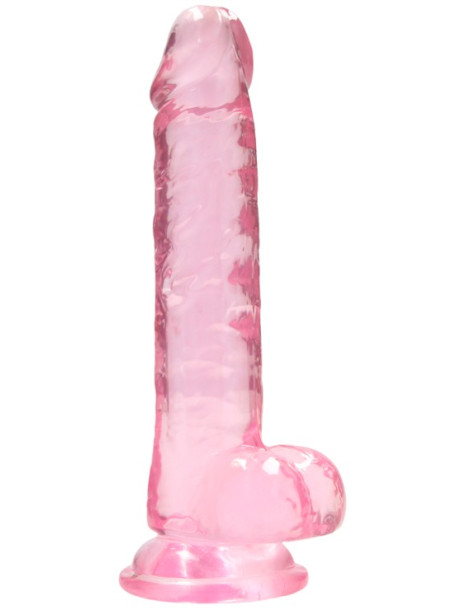 Realistické dildo s varlaty a přísavkou RealRock 7" , SHOTS (růžové)