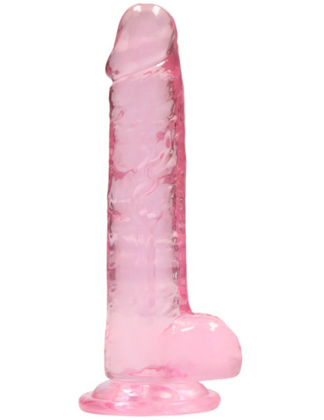Realistické dildo s varlaty a přísavkou RealRock 7" , SHOTS (růžové)