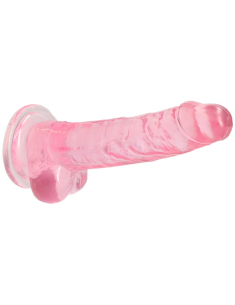 Realistické dildo s varlaty a přísavkou RealRock 7" , SHOTS (růžové)