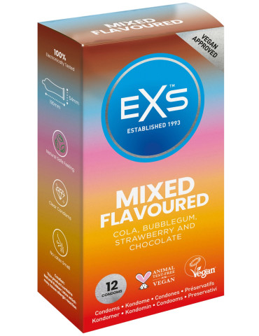 Mix ochucených kondomů EXS Mixed Flavoured (12 ks)