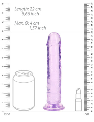 Realistické dildo s přísavkou RealRock 8" , SHOTS (fialové)