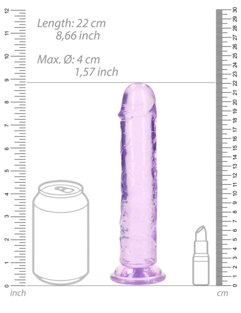 Realistické dildo s přísavkou RealRock 8" , SHOTS (fialové)