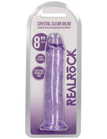 Realistické dildo s přísavkou RealRock 8" , SHOTS (fialové)