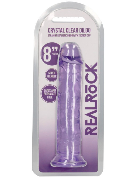 Realistické dildo s přísavkou RealRock 8" , SHOTS (fialové)