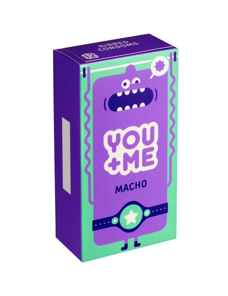 Vroubkované kondomy You&Me Macho (12 ks)