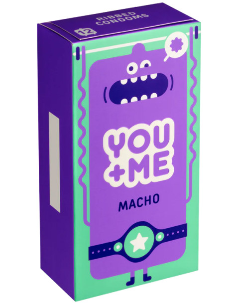 Vroubkované kondomy You&Me Macho (12 ks)