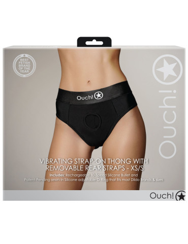 Univerzální strapon tanga (+ vibrační patrona) Ouch! , SHOTS