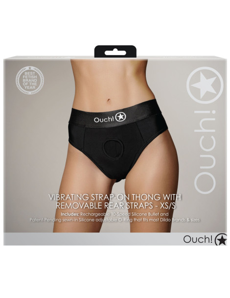 Univerzální strapon tanga (+ vibrační patrona) Ouch! , SHOTS
