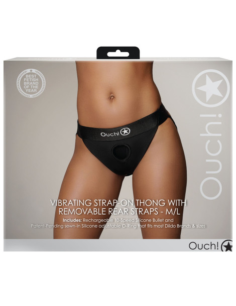 Univerzální strapon tanga (+ vibrační patrona) Ouch! , SHOTS
