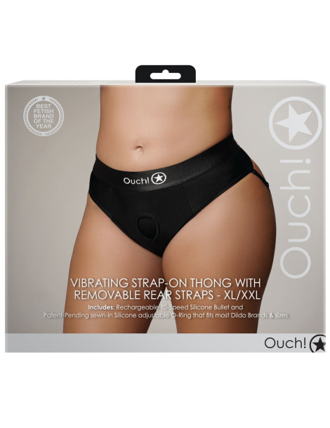 Univerzální strapon tanga (+ vibrační patrona) Ouch! , SHOTS