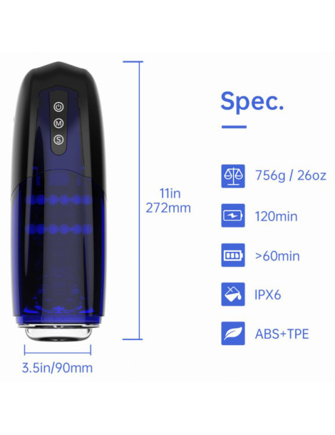 Interaktivní přirážecí a vibrační masturbátor Xone , Magic Motion (ovládání mobilem)