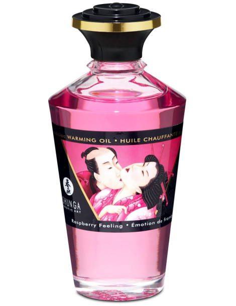 Afrodiziakální hřejivý masážní olej Raspberry Feeling , Shunga (100 ml)