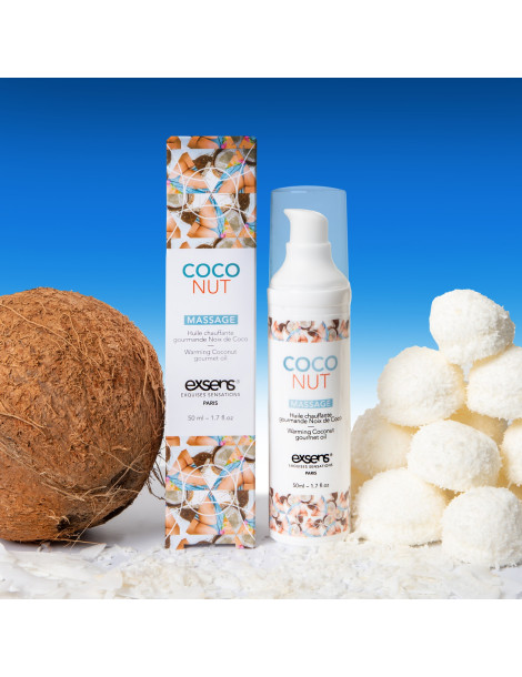 Hřejivý intimní masážní olej Coconut , Exsens (50 ml)