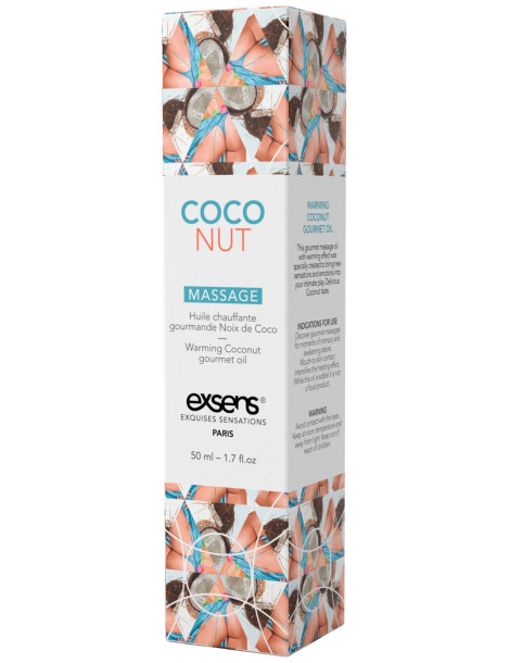 Hřejivý intimní masážní olej Coconut , Exsens (50 ml)