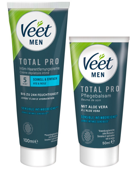 Depilační sada pro muže TOTAL PRO , Veet (100 ml + 50 ml)