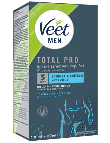 Depilační sada pro muže TOTAL PRO , Veet (100 ml + 50 ml)