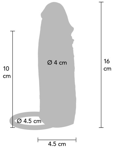 Zvětšovací návlek na penis Get Real Hydrated Skin , TOYJOY (16 cm)