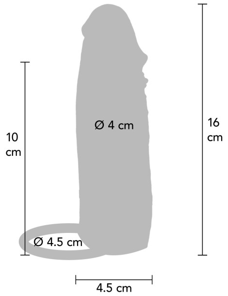 Zvětšovací návlek na penis Get Real Hydrated Skin , TOYJOY (16 cm)