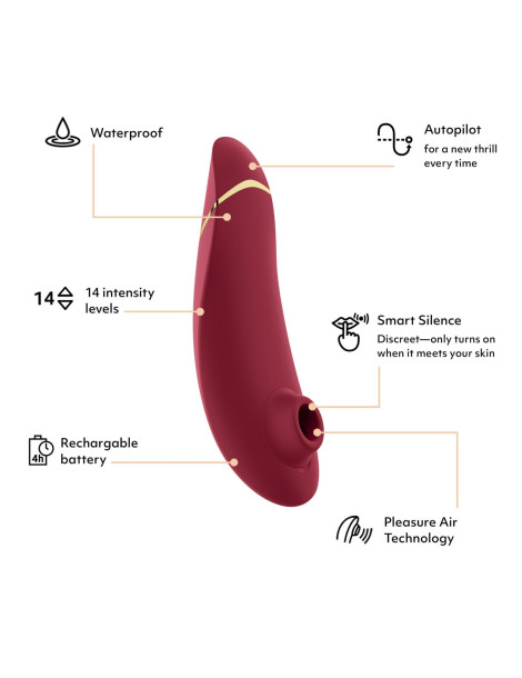 Stimulátor klitorisu Premium 2 , Womanizer (bordeaux)