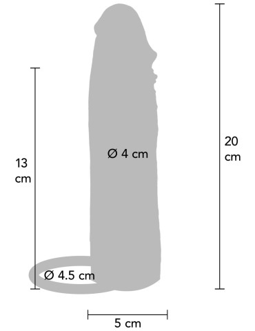 Zvětšovací návlek na penis Get Real Hydrated Skin , TOYJOY (20 cm)