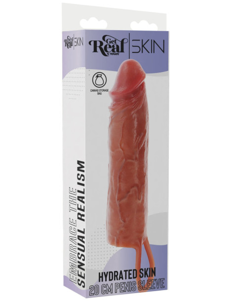 Zvětšovací návlek na penis Get Real Hydrated Skin , TOYJOY (20 cm)