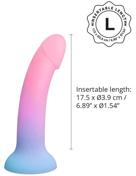 Silikonové dildo s přísavkou Dildolls Utopia L , Love to Love