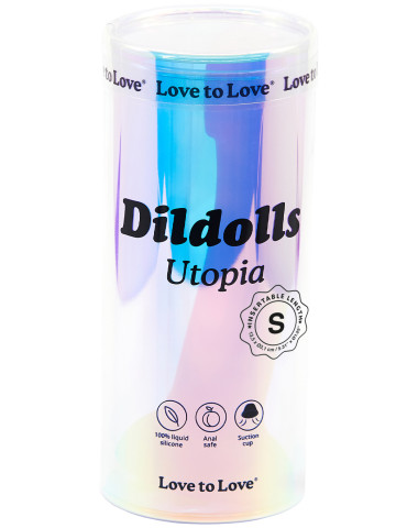 Silikonové dildo s přísavkou Dildolls Utopia S , Love to Love