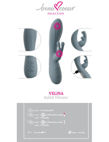 Vibrátor s králíčkem Velina , Beau Coeur